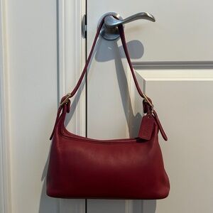 Vintage Coach Small Legacy Hobo in Red Leather #9059